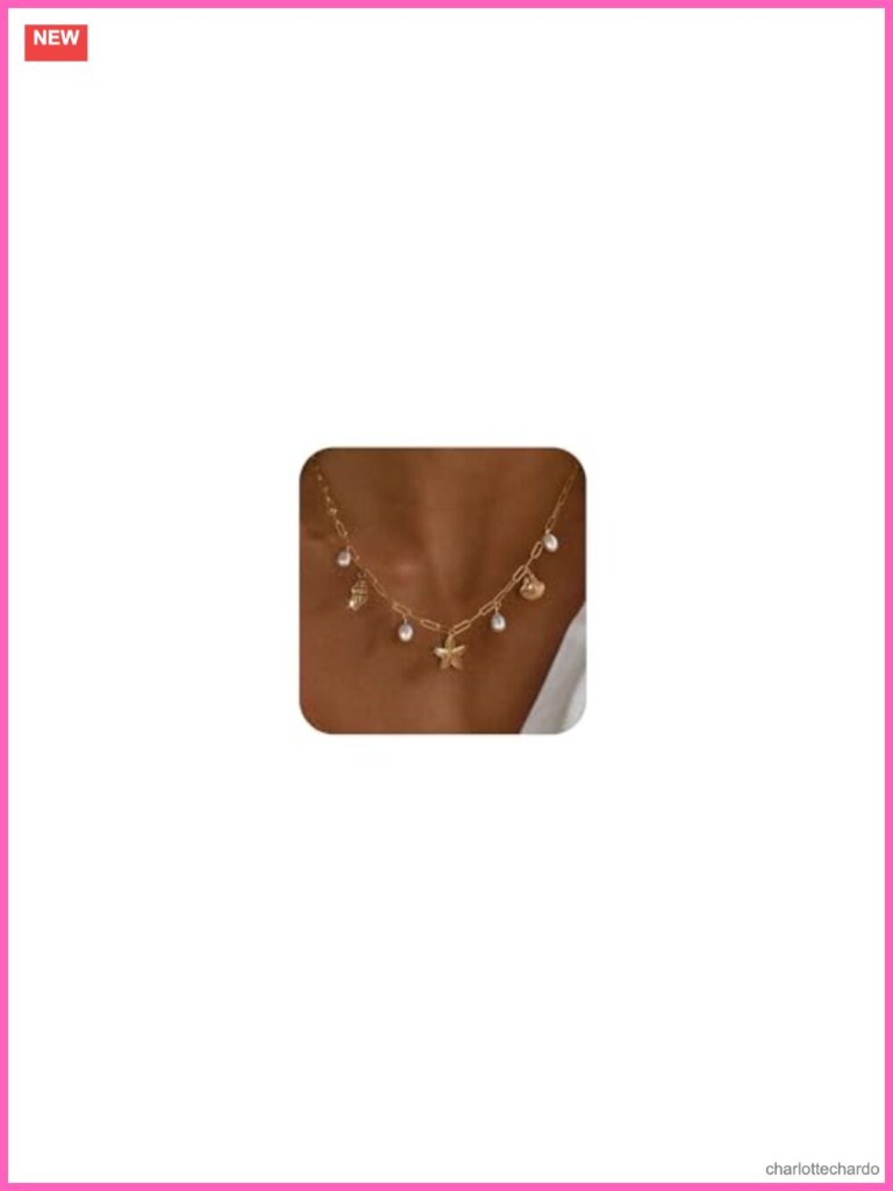 Dainty Gold Plated Starfish Pendant Charm Necklace Waterproof
